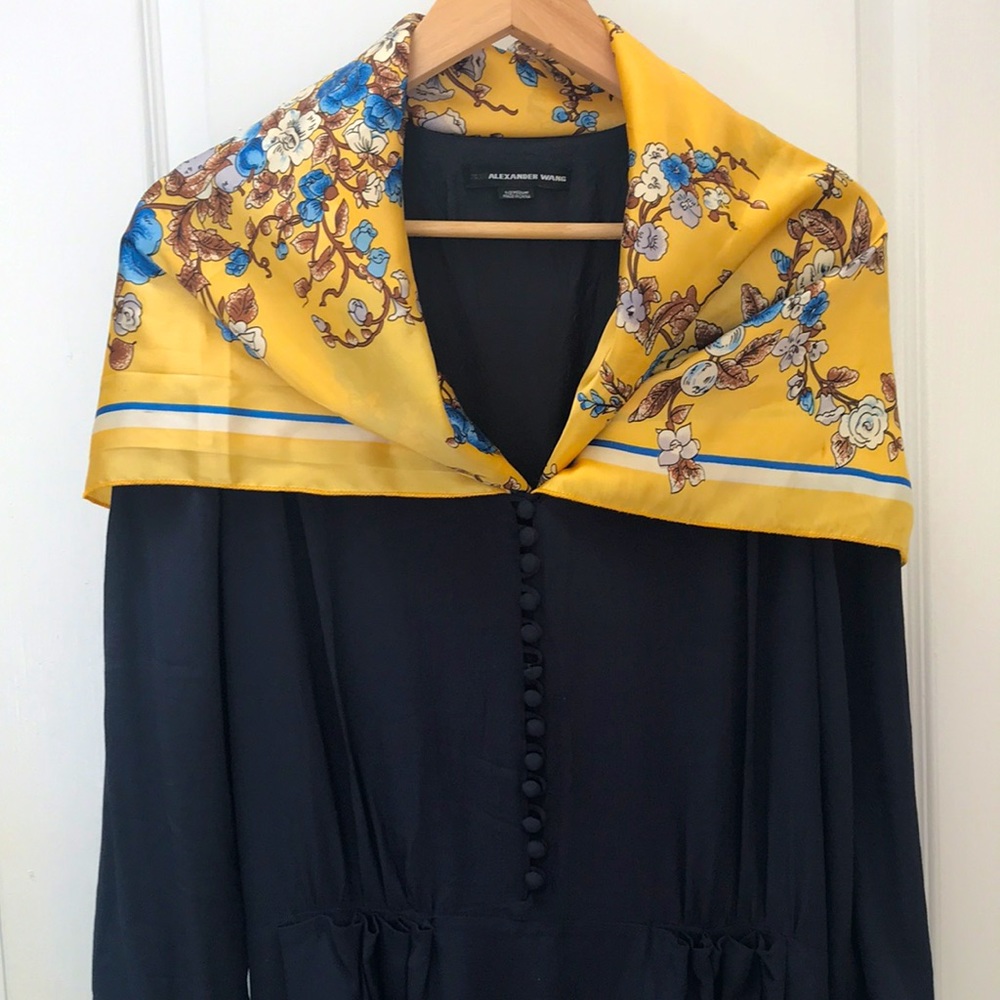 Alexander Wang Long Sleeve MIDI Silk Dress